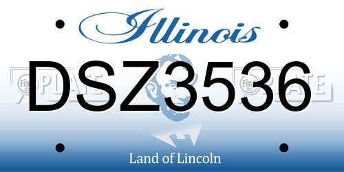 DSZ3536 Illinois License Plate