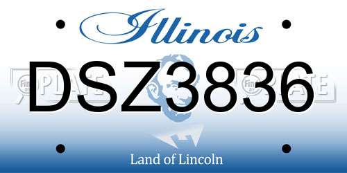 DSZ3836 Illinois License Plate