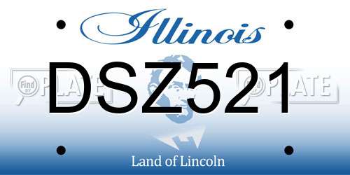 DSZ521 Illinois License Plate