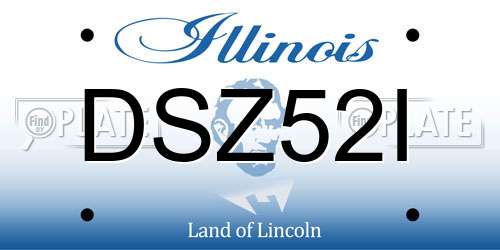 DSZ52I Illinois License Plate