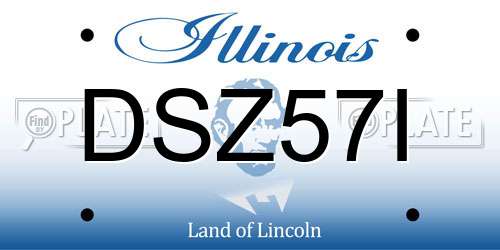 DSZ57I Illinois License Plate