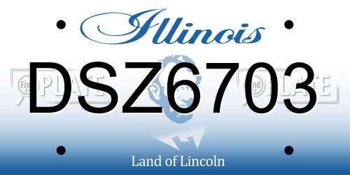 DSZ6703 Illinois License Plate