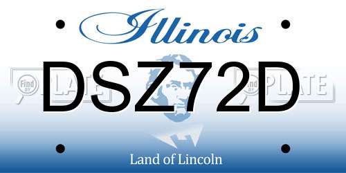 DSZ72D Illinois License Plate