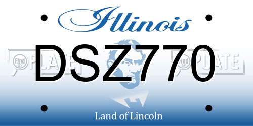 DSZ770 Illinois License Plate