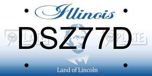 DSZ77D Illinois License Plate