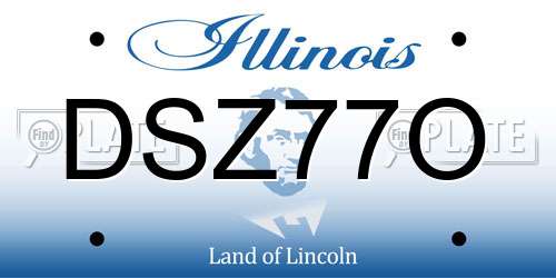 DSZ77O Illinois License Plate