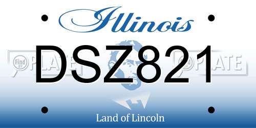 DSZ821 Illinois License Plate