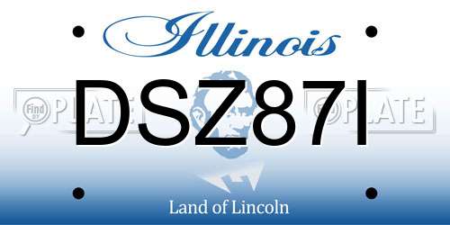 DSZ87I Illinois License Plate