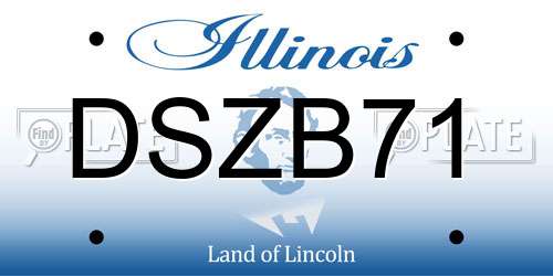 DSZB71 Illinois License Plate