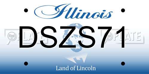 DSZS71 Illinois License Plate