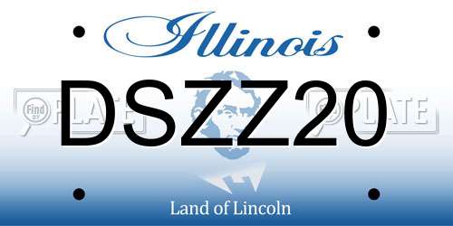 DSZZ20 Illinois License Plate