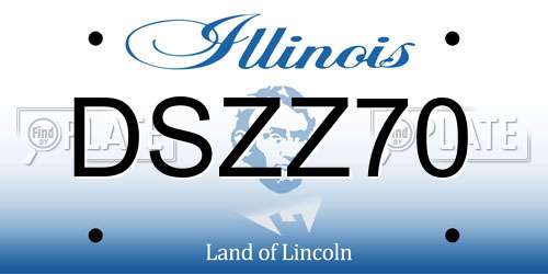 DSZZ70 Illinois License Plate