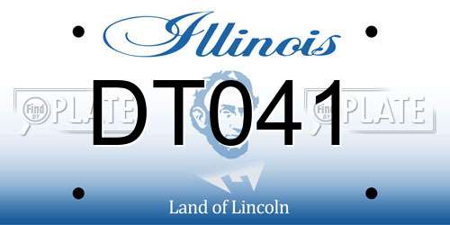 DT041 Illinois License Plate