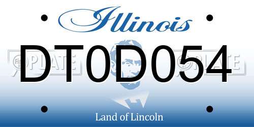 DT0D054 Illinois License Plate