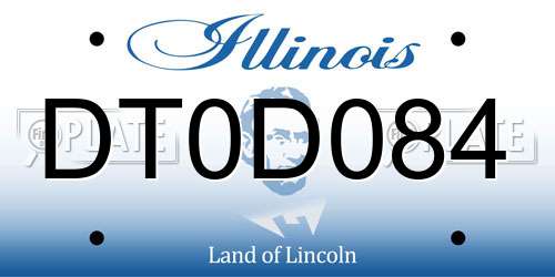 DT0D084 Illinois License Plate