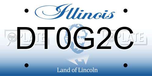 DT0G2C Illinois License Plate