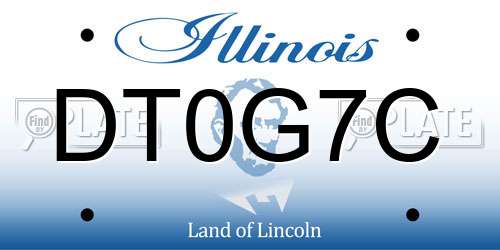 DT0G7C Illinois License Plate