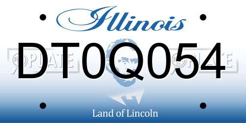 DT0Q054 Illinois License Plate