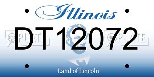 DT12072 Illinois License Plate