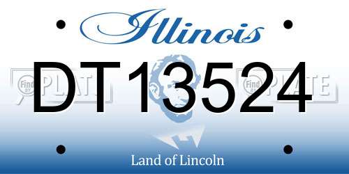 DT13524 Illinois License Plate