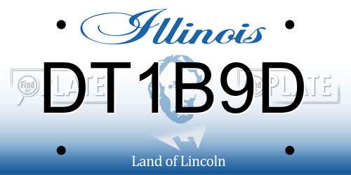DT1B9D Illinois License Plate