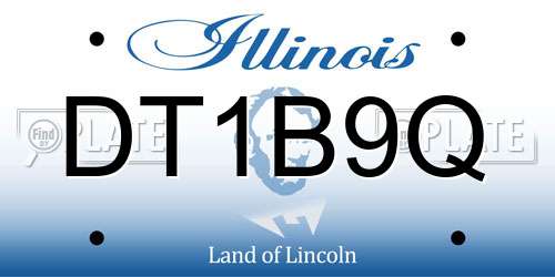 DT1B9Q Illinois License Plate