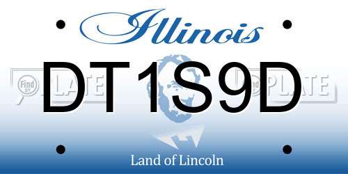 DT1S9D Illinois License Plate