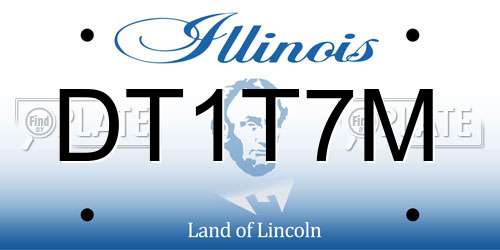 DT1T7M Illinois License Plate