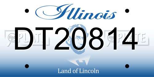 DT20814 Illinois License Plate