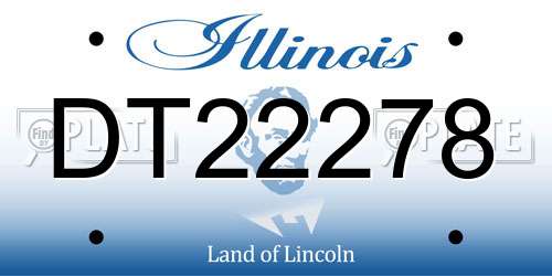 DT22278 Illinois License Plate
