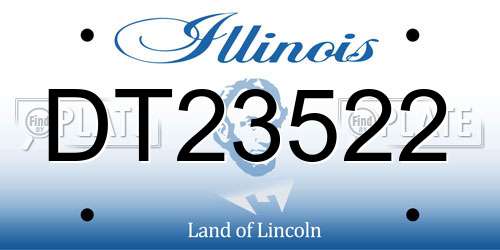 DT23522 Illinois License Plate