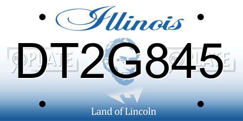 DT2G845 Illinois License Plate