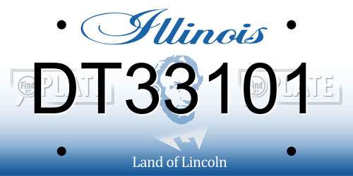 DT33101 Illinois License Plate