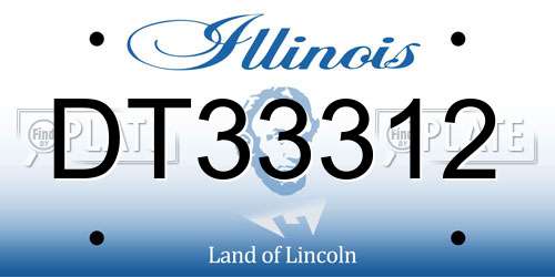 DT33312 Illinois License Plate