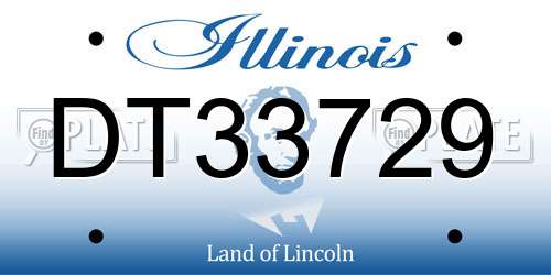 DT33729 Illinois License Plate