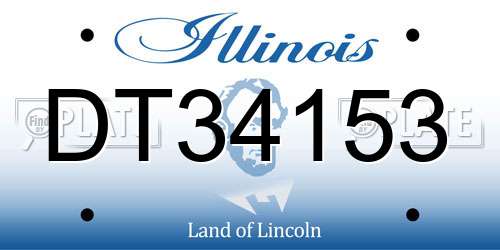 DT34153 Illinois License Plate