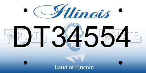 DT34554 Illinois License Plate