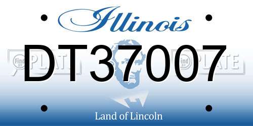 DT37007 Illinois License Plate