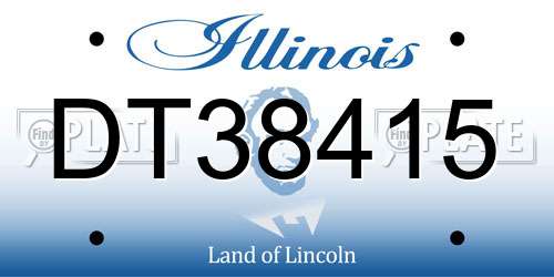 DT38415 Illinois License Plate