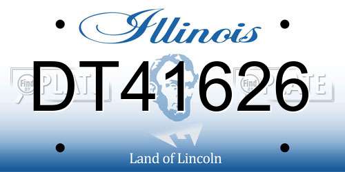 DT41626 Illinois License Plate