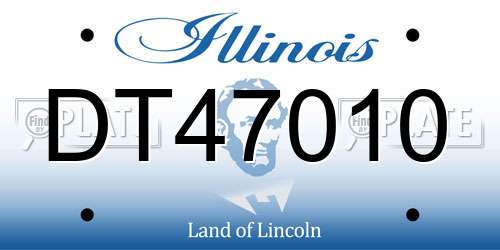 DT47010 Illinois License Plate