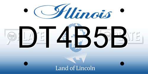 DT4B5B Illinois License Plate