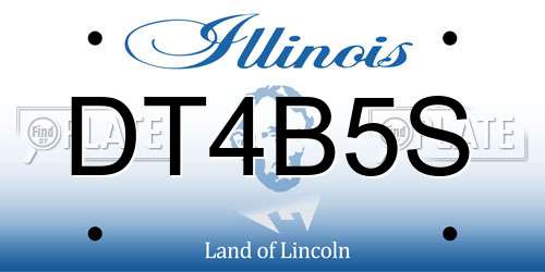 DT4B5S Illinois License Plate