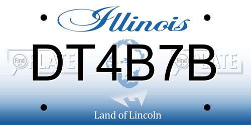 DT4B7B Illinois License Plate