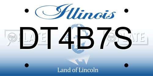 DT4B7S Illinois License Plate