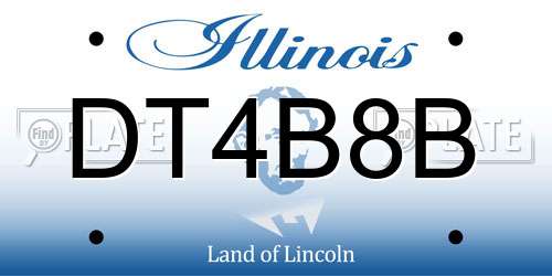 DT4B8B Illinois License Plate