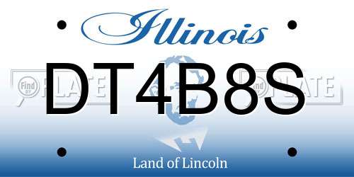DT4B8S Illinois License Plate