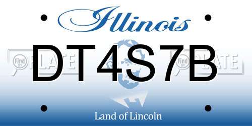 DT4S7B Illinois License Plate