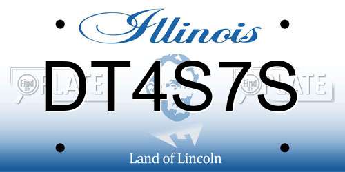 DT4S7S Illinois License Plate