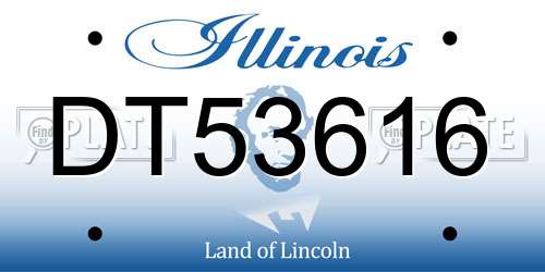 DT53616 Illinois License Plate
